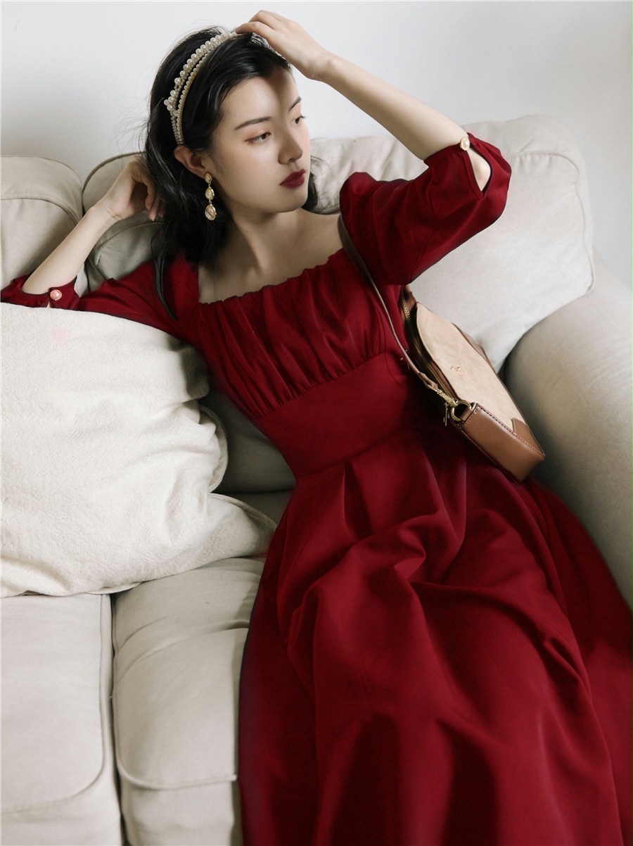 Robe à col carré et manches lo - Modern Korean Lifestyle avis et prix